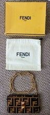 AUTH FENDI ZUCCA EMBOSSED KAN