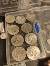 lotto 9 Monete argento 1/2