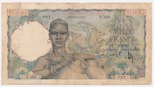 Banconota FRANCESE AFRICA OCCIDENTALE 1000 franchi 24.11.1948 VF con riparazioni