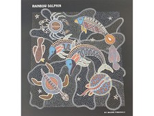 Arte Aborigena Australiana "Rainbow Dolphin" di Maxine Fumagalli Quadretto Unico