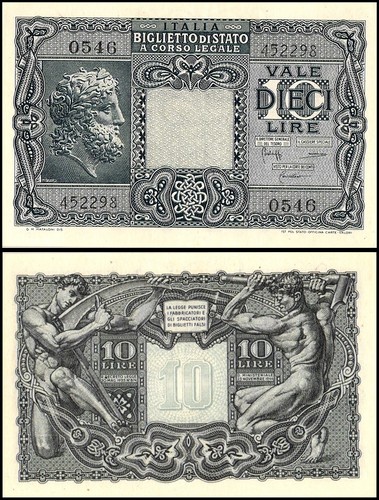 Italy lire 1944 p - italy, 1944,