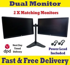 Dell HP-Dual Monitor 2x19" PC da gioco economico LED LCD widescreen VGA DVI-Dual Stand