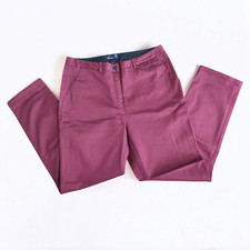 Fred Perry pantalone cotone donna bordeaux vino tasche americane logo tg.40 - S