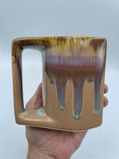 Tazza impilabile Rodolfo Padilla smalto a goccia viola rosso Messico RARA!