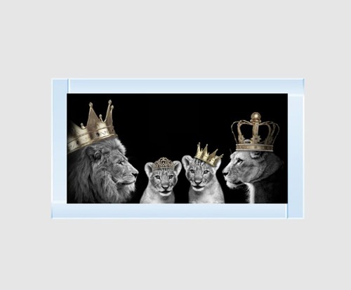 Quadro royal lions - royal, glitter