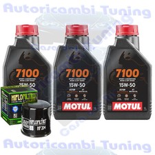 Kit Tagliando Olio Motul 7100 15W50 Per Yamaha YFM450 Grizzly Outdoorsman 2007