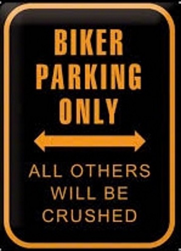 Plaque biker parking only - plaque,