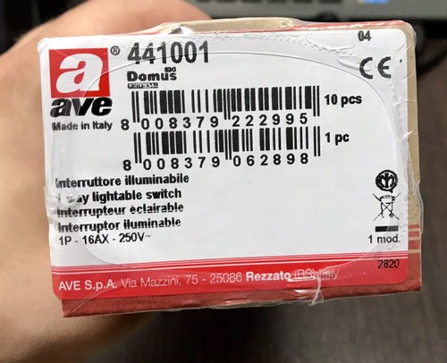 Interruttore unipolare ave - interruttore,