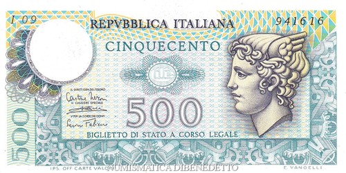 Repubblica italiana 500 lire - italiana,