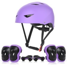 Set di Casco Protezione Bambini con Casco Regolabile Ginocchiere Gomitiere e