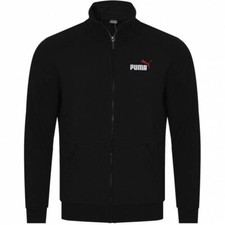 Felpa Puma uomo cotone garzato full zip nera di tendenza in PROMO