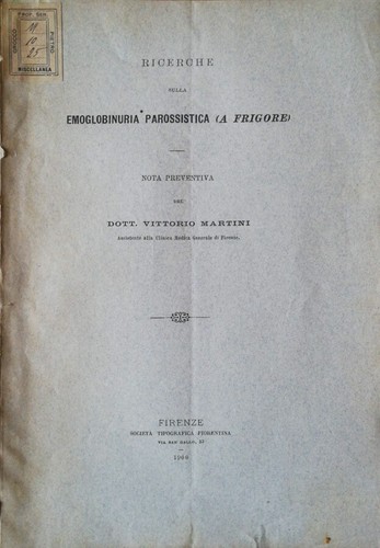 Ricerche sulla emoglobinuria