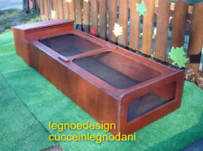 CASETTA PER TARTARUGHE DI TERRA CON TERRARIO RETE METALLICA NATURALE  180x60x30h