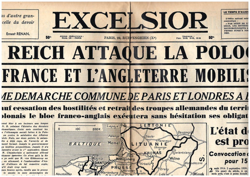 1939 giornale excelsior paris - giornale,