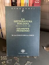 LA LETTERATURA ITALIANA RACCONTATA DA GIUSEPPE PETRONIO VOL II LA CIVILTà DELLA 