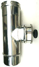 1 pz. MODULO ISPEZIONE FUMI CANNA FUMARIA INOX MONO PARETE D.100 MM. AISI 316