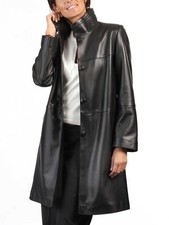 Trench coat donna nero in vera