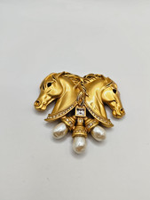 Bigiotteria vintage USA  Spilla vintage Elizabeth Taylor doppia testa di cavallo