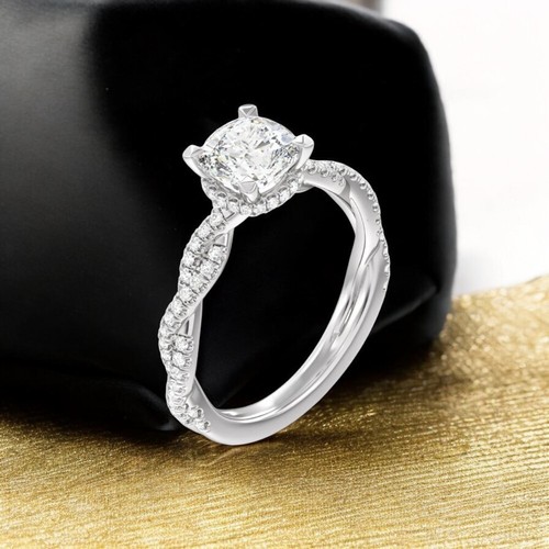 Anello platino con diamanti - con,