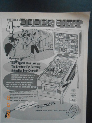 1965 gottlieb dodge city - 1965,