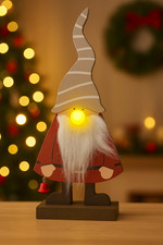 Gnomo di Natale LED in legno
