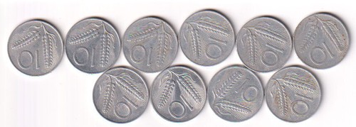 Lotto monete dieci lire - lotto, 10