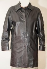 VINTAGE ANNI 80 -BELLISSIMO GIACCONE IN VERA PELLE -NERO TAGLIA 48