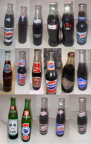 Varie bottiglie soda e - soda,