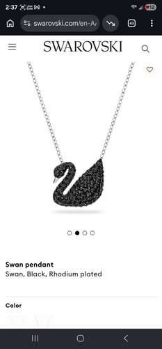 Ciondolo cigno swarovski nero - cigno,