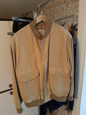 giubbotto uomo pelle scamosciata beige tg 52 usato come da foto