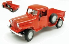 MODELLINO AUTO STATICO DIECAST WELLY JEEP WILLYS ROSSO MODELLISMO SCALA 1:24