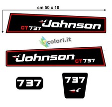 Coppia adesivi per motore fuoribordo barca nautica Johnson 737 SX + DX