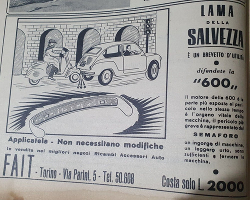Auto fiat 600 paraurti fait - fiat,