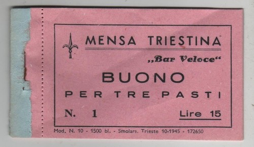 Trieste dopoguerra biglietto - -,