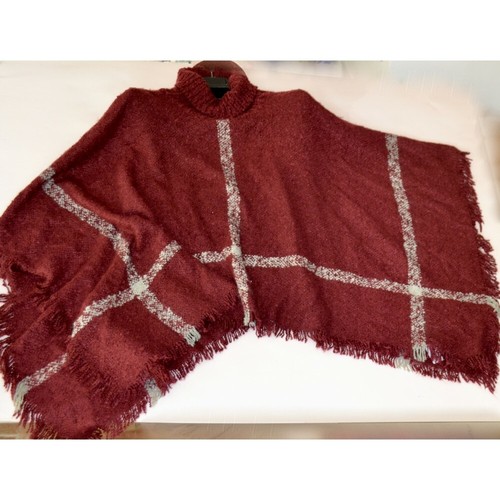Poncho bordeaux donna - poncho,