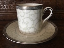 Wedgwood celestial platinum coffee cups, tazza caffè con piattino, no scatola