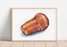 Acquerello babà napoletano dipinto a mano opera originale