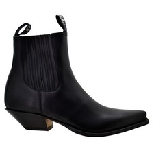 Stivaletti da cowboy Sendra 1692 in pelle nera con tacco Ibiza misura 45