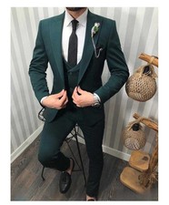 Abito uomo, verde bottiglia -  Con gilet doppiopetto, Roman