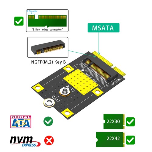 Adattatore chiave msata a - msata,