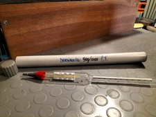 Densimetro + Termometro Vetro anni '70 Vintage Attrezzatura Vinicola NOS Epoca