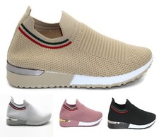 DONNA SLIP ON CALZINO ZEPPA SNEAKERS CLASSICHE JOGGING DÉCOLLETÉ SCARPE DA GINNASTICA