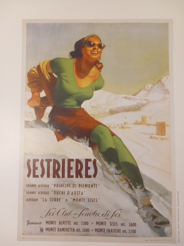 Poster sestrieres 1952 - sestrieres, gino
