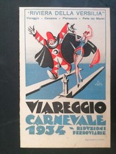 BELLA CARTOLINA  VIAREGGIO CARNEVALE  UBERTO BONETTI 1934