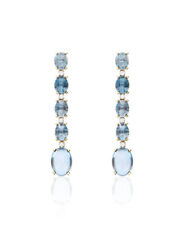 Nanis Orecchini Dancing in The rain AZURE Oro 18kt, diamanti e Topazio blu londo