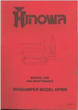 MANUALE OPERATORE HINOWA MINIDUMPER HP800