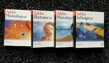 Lotto di 4 libri di Adobe: Photoshop 7.0 e 6.0, Illustrator 10, InDesign 2.0