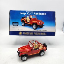 Franklin Jeep Red CJ-7 Renegade 1/24 pressofuso come nuovo raro da collezione HTF NO TITOLO 