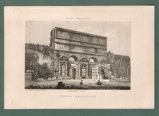 Stampa antica ‘Porta Maggiore’ Roma – G. Castiglioni – incisione d’epoca