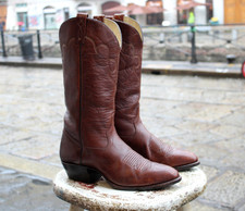 Stivale Pelle Texano Vintage J Chrisholm – Marrone (10d 43 eu) made in usa